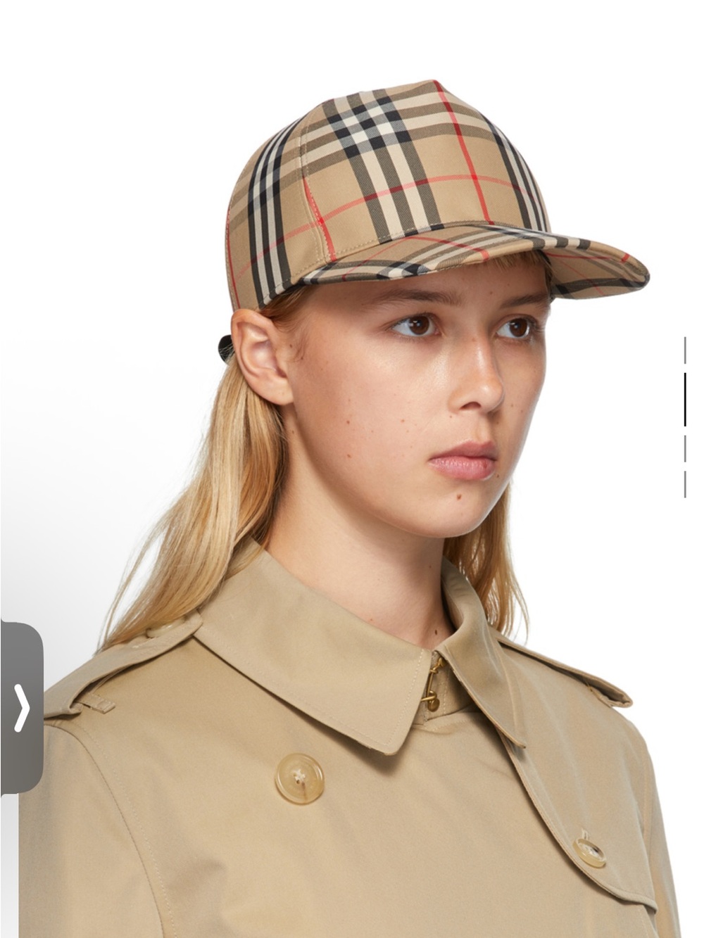 Burberry Beige Heritage Check Baseball Cap - Picture 2 of 7